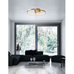 Golden Leaf Aluminium & Acrylic LED 44 Watt 230 Volt 2650Lm 3000 IP20 L: 64 W: 45 H: 14 cm 8100282