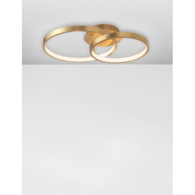 Golden Leaf Aluminium & Acrylic LED 44 Watt 230 Volt 2650Lm 3000 IP20 L: 64 W: 45 H: 14 cm 8100282