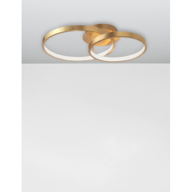 Golden Leaf Aluminium & Acrylic LED 44 Watt 230 Volt 2650Lm 3000 IP20 L: 64 W: 45 H: 14 cm 8100282