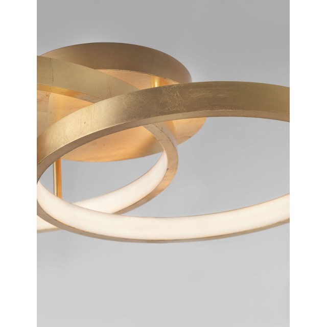 Golden Leaf Aluminium & Acrylic LED 44 Watt 230 Volt 2650Lm 3000 IP20 L: 64 W: 45 H: 14 cm 8100282