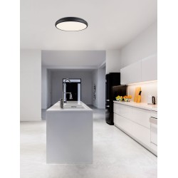 Black Aluminium Acrylic Diffuser LED 50 Watt 230 Volt 2750Lm 3000 IP20 D: 51 H: 9 cm 8100984