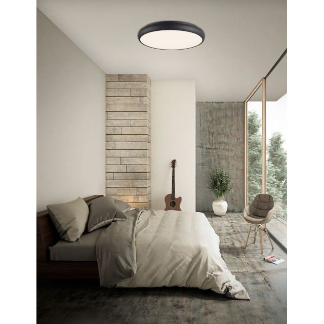 Black Aluminium Acrylic Diffuser LED 62 Watt 230 Volt 3410Lm 3000 IP20 D: 61 H: 9 cm 8100986 