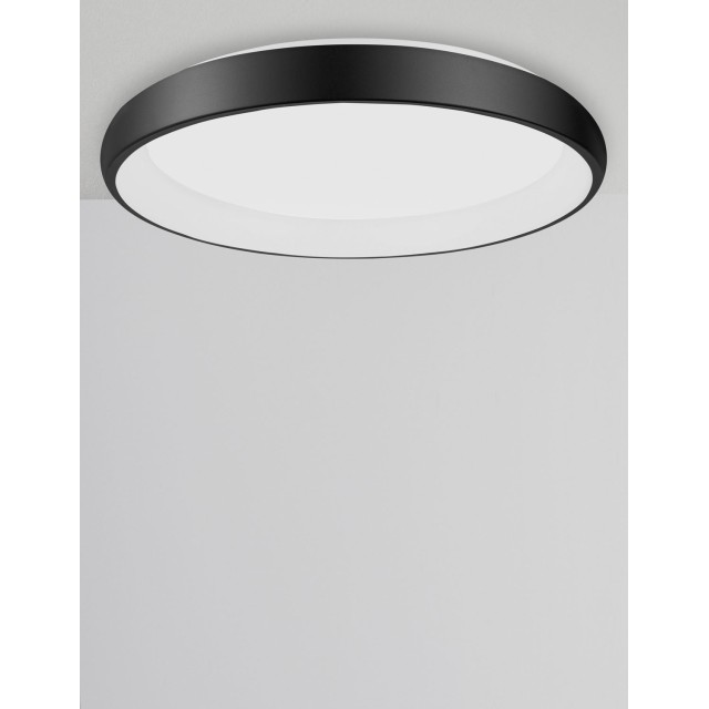 Black Aluminium & Acrylic LED 50 Watt 230 Volt 2750Lm 3000 IP20 D: 61 H: 8.5 cm 8105611