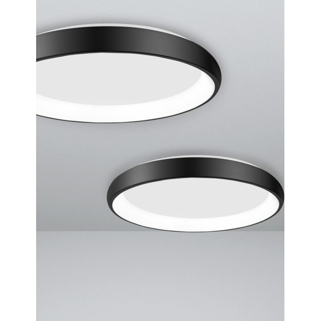 Black Aluminium & Acrylic LED 50 Watt 230 Volt 2750Lm 3000 IP20 D: 61 H: 8.5 cm 8105611