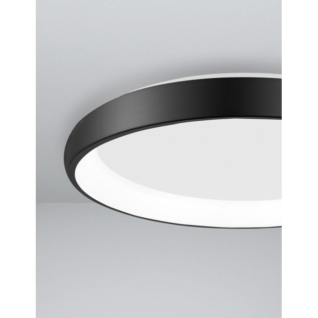 Black Aluminium & Acrylic LED 50 Watt 230 Volt 2750Lm 3000 IP20 D: 61 H: 8.5 cm 8105611