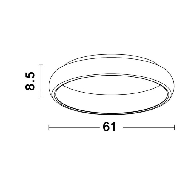 Brown Aluminium & Acrylic LED 50 Watt 230 Volt 2750Lm 3000 IP20 D: 61 H: 8.5 cm 8105612