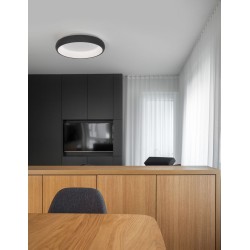 Sandy Black Aluminium & Acrylic LED 32 Watt 230 Volt 1950Lm 3000 IP20 D: 41 H: 8.5 cm 8105616