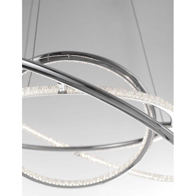 Chrome Aluminium & Acrylic AdjusTable LED 55 Watt 230 Volt 3900Lm 3000 IP20 D: 60 H: 120 cm 8107401