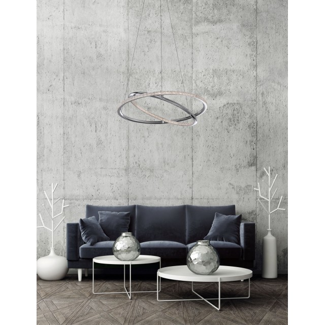 Chrome Aluminium & Acrylic AdjusTable LED 29 Watt 230 Volt 2010Lm 3000 IP20 D: 45 H: 120 cm 8107402