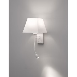 Wall Light Sand White Aluminium White Shade LED 3Watt 190lm LED E27 1x40 Watt L:21 W:25 H:40 cm 8127401