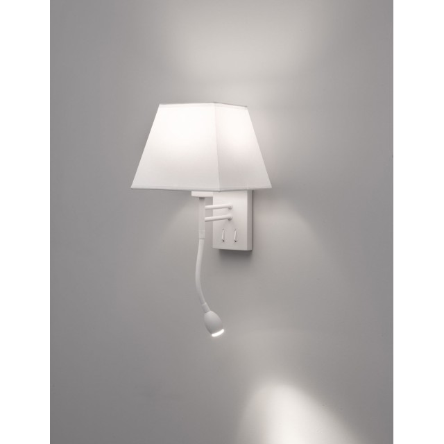 Wall Light Sand White Aluminium White Shade LED 3Watt 190lm LED E27 1x40 Watt L:21 W:25 H:40 cm 8127401