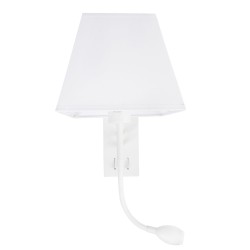 Wall Light Sand White Aluminium White Shade LED 3Watt 190lm LED E27 1x40 Watt L:21 W:25 H:40 cm 8127401