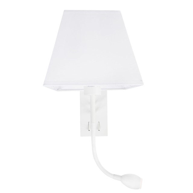 Wall Light Sand White Aluminium White Shade LED 3Watt 190lm LED E27 1x40 Watt L:21 W:25 H:40 cm 8127401
