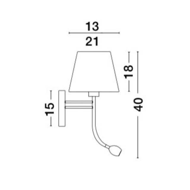 Wall Light Sand White Aluminium White Shade LED 3Watt 190lm LED E27 1x40 Watt L:21 W:25 H:40 cm 8127401