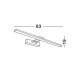 Chrome Aluminium & Acrylic LED 8 Watt 230 Volt 310Lm 4000K IP44 L: 63 W: 4.5 H: 19 cm 8141291