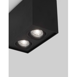 Sandy Black Aluminium LED GU10 2x10 Watt IP20 220-240 Volt Bulb Excluded L: 18 W: 9.6 H: 12.5 cm