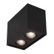 Sandy Black Aluminium LED GU10 2x10 Watt IP20 220-240 Volt Bulb Excluded L: 18 W: 9.6 H: 12.5 cm