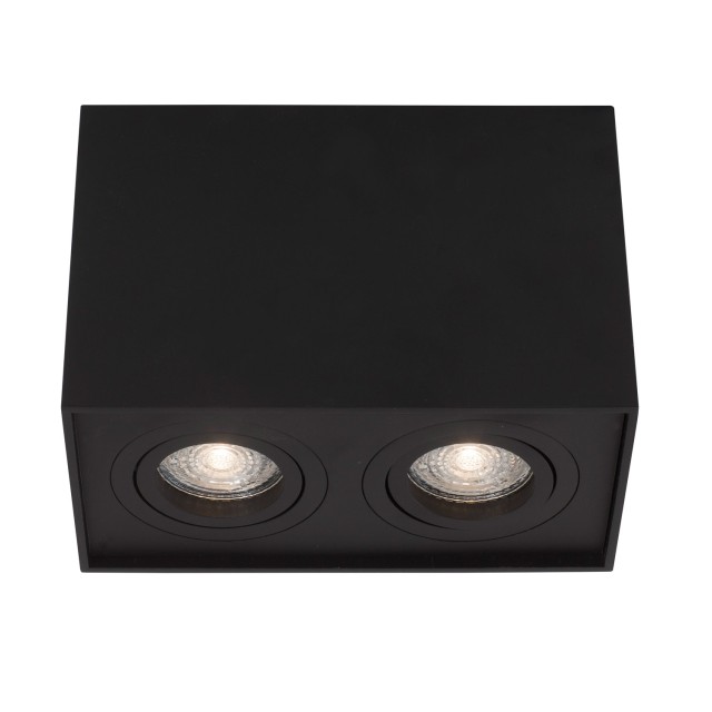 Sandy Black Aluminium LED GU10 2x10 Watt IP20 220-240 Volt Bulb Excluded L: 18 W: 9.6 H: 12.5 cm