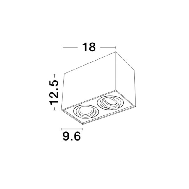 Sandy Black Aluminium LED GU10 2x10 Watt IP20 220-240 Volt Bulb Excluded L: 18 W: 9.6 H: 12.5 cm