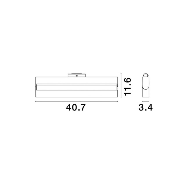Sandy Black Aluminium 22W DC24V Philips L:40,2 W:3.4 H:11,6 2100Lm 4000K IP20