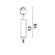 Sandy Black Aluminium 10W DC24V Cree D:3 H1:12 H2:19 800Lm 4000K IP20