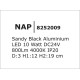 Sandy Black Aluminium 10W DC24V Cree D:3 H1:12 H2:19 800Lm 4000K IP20