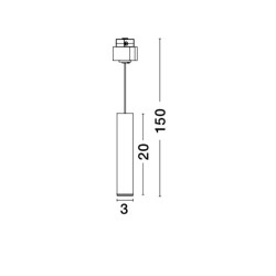 Sandy Black Aluminium 10W DC24V Cree D:3 H1:20 H2:150 720Lm 3000K IP20
