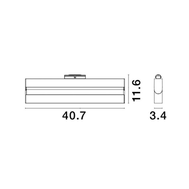 Sandy Black Aluminium 22W DC24V Philips L:40.7 W:3.4 H:11.6 1400Lm 4000K IP20