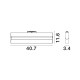 Sandy Black Aluminium 22W DC24V Philips L:40.7 W:3.4 H:11.6 1400Lm 4000K IP20