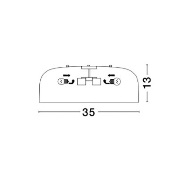 Ceiling Lamp White Metal & Acrylic Diffuser LED E27 2x40W D:35 H:13cm 826806