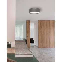 Ceiling Lamp Steel Gray Metal & Acrylic Diffuser LED E27 2x40W D:35 H:13cm 826807