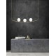 Brass Metal White Glossy Glass Brass Fabric Cable LED E14 3x40 Watt IP20 Bulb Excluded L:180 H:120cm 8279602