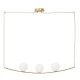 Brass Metal White Glossy Glass Brass Fabric Cable LED E14 3x40 Watt IP20 Bulb Excluded L:180 H:120cm 8279602
