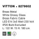 Brass Metal White Glossy Glass Brass Fabric Cable LED E14 3x40 Watt IP20 Bulb Excluded L:180 H:120cm 8279602
