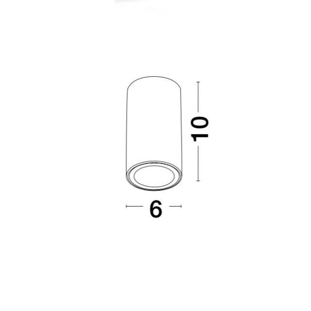 Sandy White Aluminium LED GU10 1x10 Watt IP20 220-240 Volt Bulb Excluded D: 6 H: 10 cm