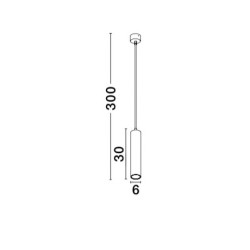 White Aluminium GU10 1x50 Watt 230 Volt IP20 Bulb Excluded D: 6 H1: 30 H2: 300 cm 834869