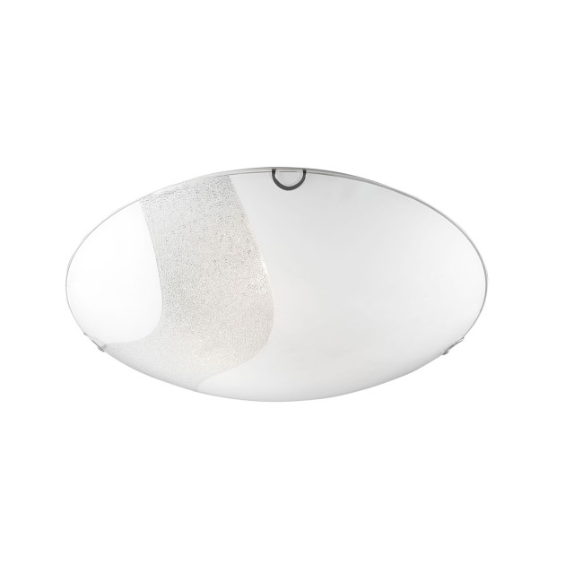 Ceiling lamp White Glass & Crystal LED E27 2x60Watt  D:30 H:8cm 8361601