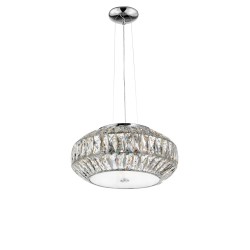 Clear Crystal & White Glass Chrome Aluminium G9 6x42 Watt IP20 Bulb Excluded D: 42 H: 140 cm 8501652