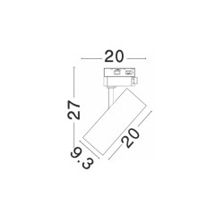 White Aluminium 30W Philips D:9.3 H:27 3300Lm 4000K IP20