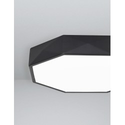 Sandy Black Aluminium Matt White Acrylic Diffuser LED 24 Watt 230 Volt 1380Lm 3000 IP20 D: 40 H: 6 cm 9001491