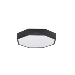 Sandy Black Aluminium Matt White Acrylic Diffuser LED 24 Watt 230 Volt 1380Lm 3000 IP20 D: 40 H: 6 cm 9001491
