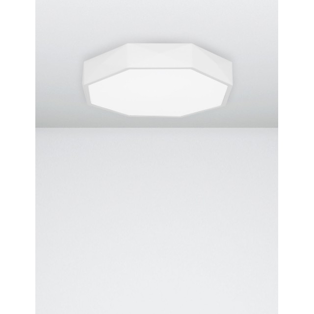 Sandy White Aluminium Matt White Acrylic Diffuser LED 24 Watt 230 Volt 1380Lm 3000 IP20 D: 40 H: 6 cm 9001492