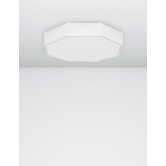 Sandy White Aluminium Matt White Acrylic Diffuser LED 24 Watt 230 Volt 1380Lm 3000 IP20 D: 40 H: 6 cm 9001492