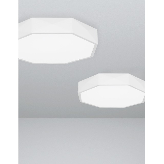 Sandy White Aluminium Matt White Acrylic Diffuser LED 24 Watt 230 Volt 1380Lm 3000 IP20 D: 40 H: 6 cm 9001492
