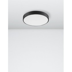 Sandy Black Aluminium Matt White Acrylic Diffuser LED 24 Watt 230 Volt 1380Lm 3000 IP20 D: 40 H: 5 cm 9001531
