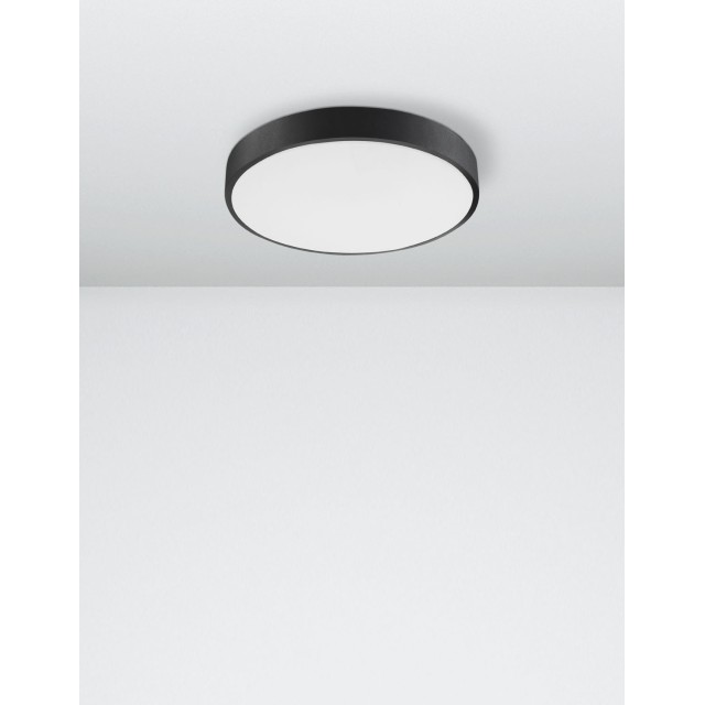 Sandy Black Aluminium Matt White Acrylic Diffuser LED 24 Watt 230 Volt 1380Lm 3000 IP20 D: 40 H: 5 cm 9001531