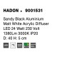 Sandy Black Aluminium Matt White Acrylic Diffuser LED 24 Watt 230 Volt 1380Lm 3000 IP20 D: 40 H: 5 cm 9001531