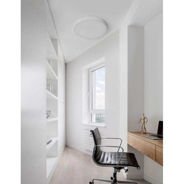 Sandy White Aluminium Matt White Acrylic Diffuser LED 24 Watt 230 Volt 1380Lm 3000 IP20 D: 40 H: 5 cm 9001532