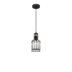 Black Aluminium & Crystal LED E27 1x40 Watt 230 Volt IP20 Bulb Excluded D: 13.5 H1: 25 H2: 120 cm 9001703 