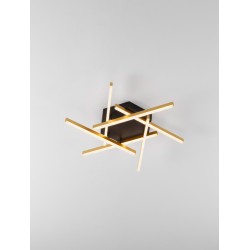 Triac Dimmable Brushed Gold & BlackAluminium & AcrylicLED 38 Watt 220-240 Volt1993Lm 3000K IP20D: 65 H: 10.7 cm